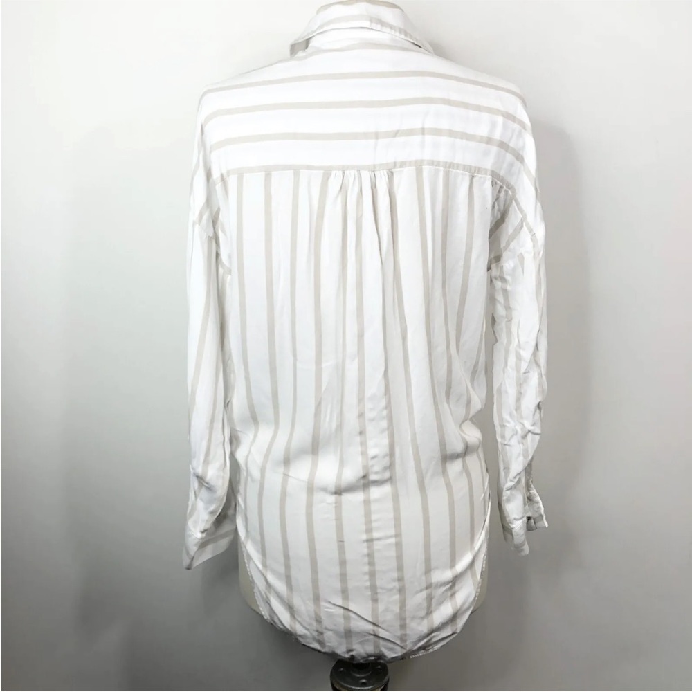 Maeve x Anthropologie Front Tie Long Sleeve Button Up Shirt - Picture 3 of 6